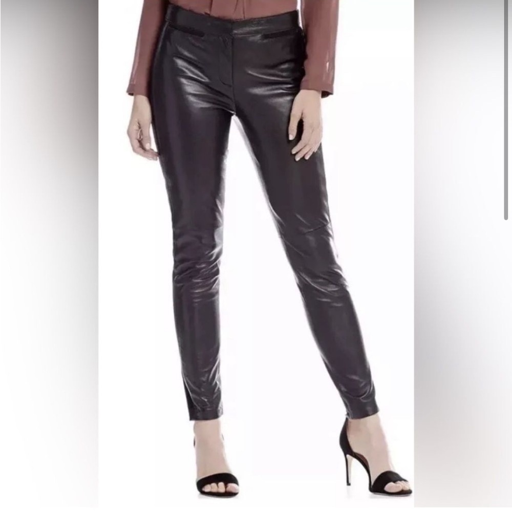 NWOT! Antonio Melani Luxury Collection Genuine Leather Legging Pant Black Size 4